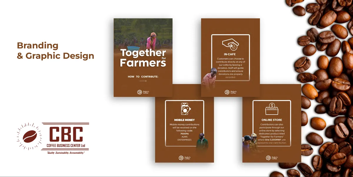 Coffee Business Center Together for Farmers campaign — branding and marketing by YNK Studios Rwanda