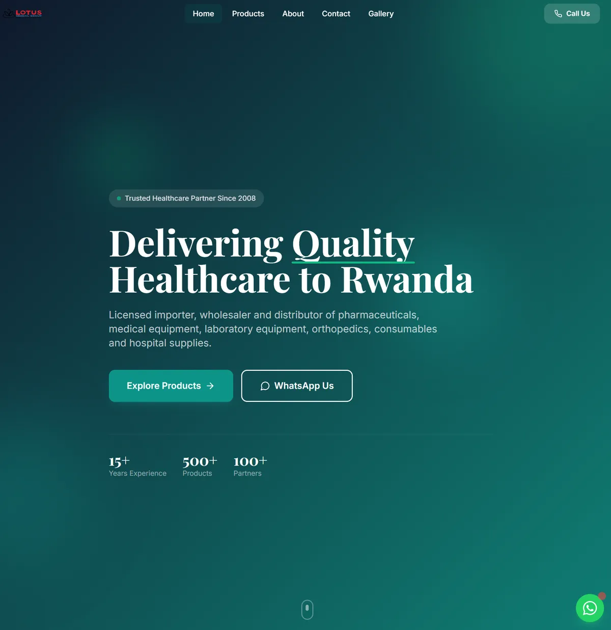 Lotus Medical healthcare website — premium UI design and Next.js development by YNK Studios